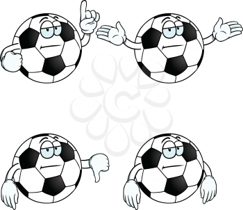 Royalty Free Clipart Image of Bored Soccer Balls