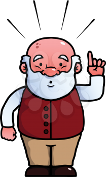Royalty Free Clipart Image of an Elderly Man with an Idea