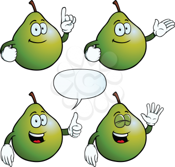 Royalty Free Clipart Image of Happy Pears