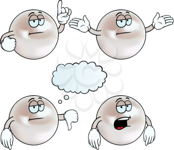 Royalty Free Clipart Image of Bored Pearls