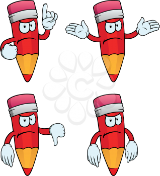 Royalty Free Clipart Image of Angry Pencils