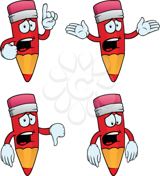 Royalty Free Clipart Image of Upset Pencils