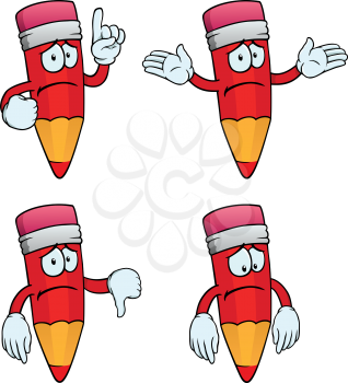 Royalty Free Clipart Image of Upset Pencils