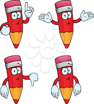 Royalty Free Clipart Image of Thinking Pencils