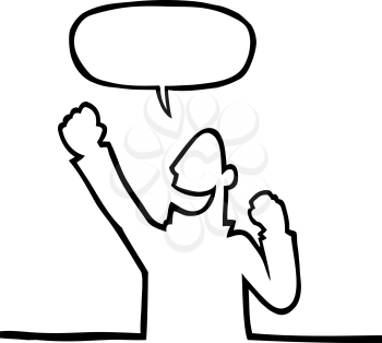 Royalty Free Clipart Image of a Person Cheering