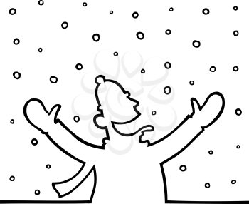 Royalty Free Clipart Image of a Person playing in the snow