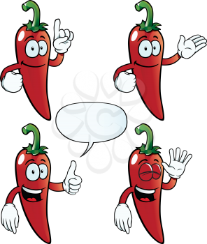 Royalty Free Clipart Image of Happy Peppers