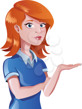 Royalty Free Clipart Image of a Redhead Female