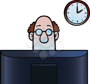 Royalty Free Clipart Image of a Man Working