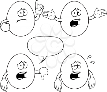 Royalty Free Clipart Image of Crying Eggs