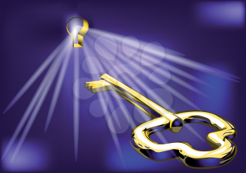 golden key opens the lock. 10 EPS