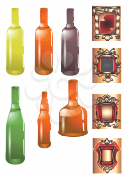 bottle and label isolated on white background