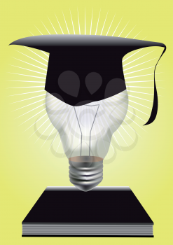 abstract background with lamp. graduation concept