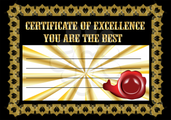 certificate with like and inscription you are the best
