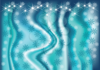 winter abstraction with stars and snowflakes. 10 EPS