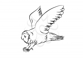 Royalty Free Clipart Image of a Sketch of an Owl