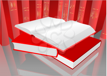 Royalty Free Clipart Image of Red Books