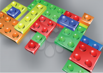 Royalty Free Clipart Image of an Interlocking Toy Background