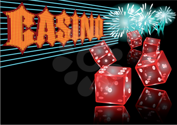 casino. abstract background with dices. 10 EPS