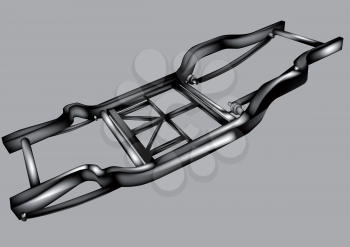 car frame isolated on a grey background