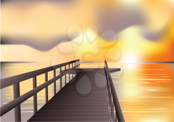 jetty sunrise. abstract vector background. 10 EPS