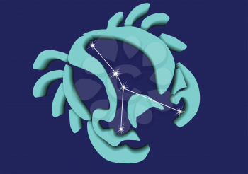 cancer sign. abstract zodiac sign on blue background