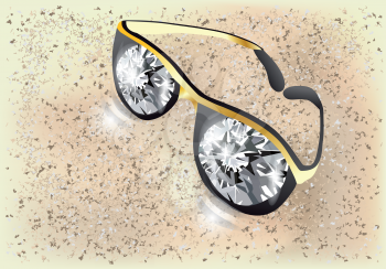 diamond glasses on sand