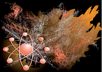 abstract electron model. scientific abstract vector background with lightning