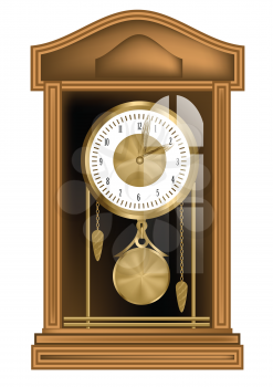 pendulum clock isolated on a white background