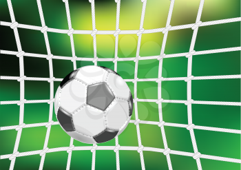 goal net. football ball and net on abstract green background