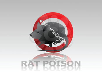 rat poison. rat in sign stop with chain