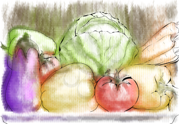 autumn vegetables. table with seasonal fresh vegetables