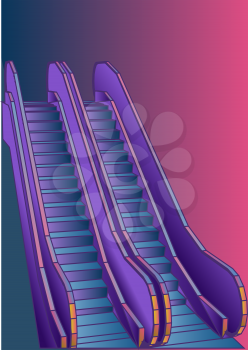 escalator. abstract stair on a multicolor background