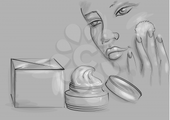 face cream. jar of cosmetic face cream or cream for the body.
