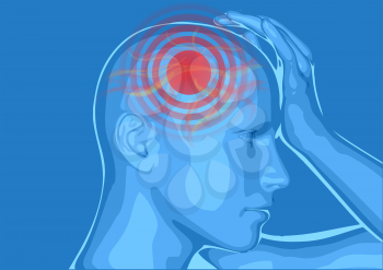 headache. medically vector illustration of headache/ migraine