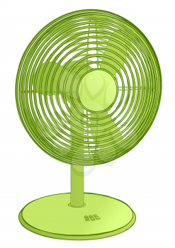 fan. green ventilator isolated on white background