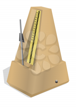 antique metronome isolated on the white background