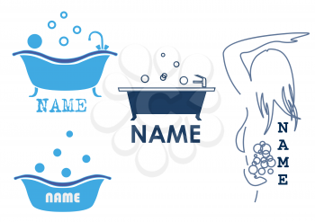 set of emblems for hygiene products on white background