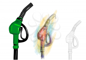 petrol pump. set of pumps on white background