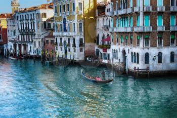 Grand Canal with gondola in Venice, Italy