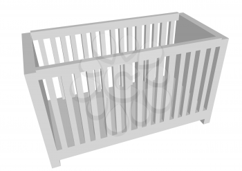 childrens crib isolated on white background
