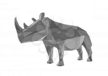 abstract rhinoceros isolated on a white background