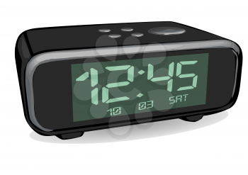 digital clock isolated on a white background