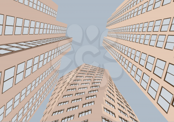 Abstract fragment of modern architecture vector illustration