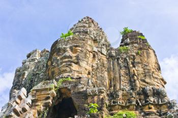 Entrance in Angkor area, near Siem Reap, Cambodia, Southeast Asia