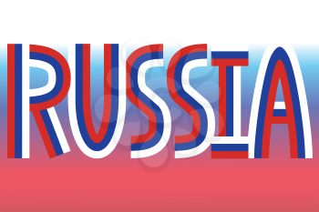 Russia inscription made in colors of russian flag