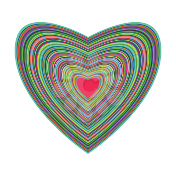 Big beautiful colorful heart on white background