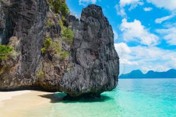 Mountain islands and tropical beach, Palawan, Philippines, Southeast Asia