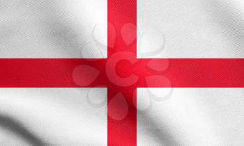 Flag of England, Cross of St. George, waving in the wind with detailed fabric texture. English national flag.