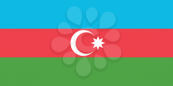 Flag of Azerbaijan in correct size, proportions and colors. Accurate dimensions. Azerbaijani national flag.